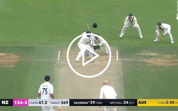 [Watch] Rachin Ravindra Falls To A Nothing Ball Off Nathan Lyon In NZ vs AUS